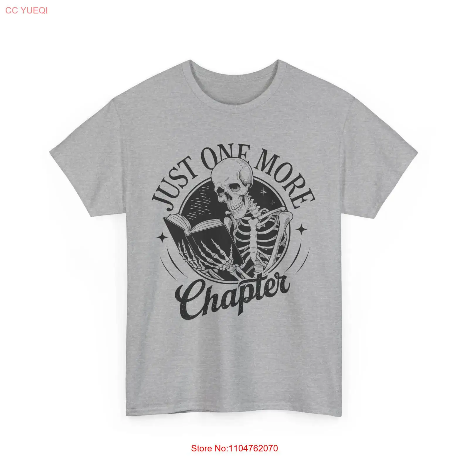 Vintage Fashion Knitwear Book - Buch-T-Shirt „Booktrovert Skeleton Reading“ im Vintage-Stil,