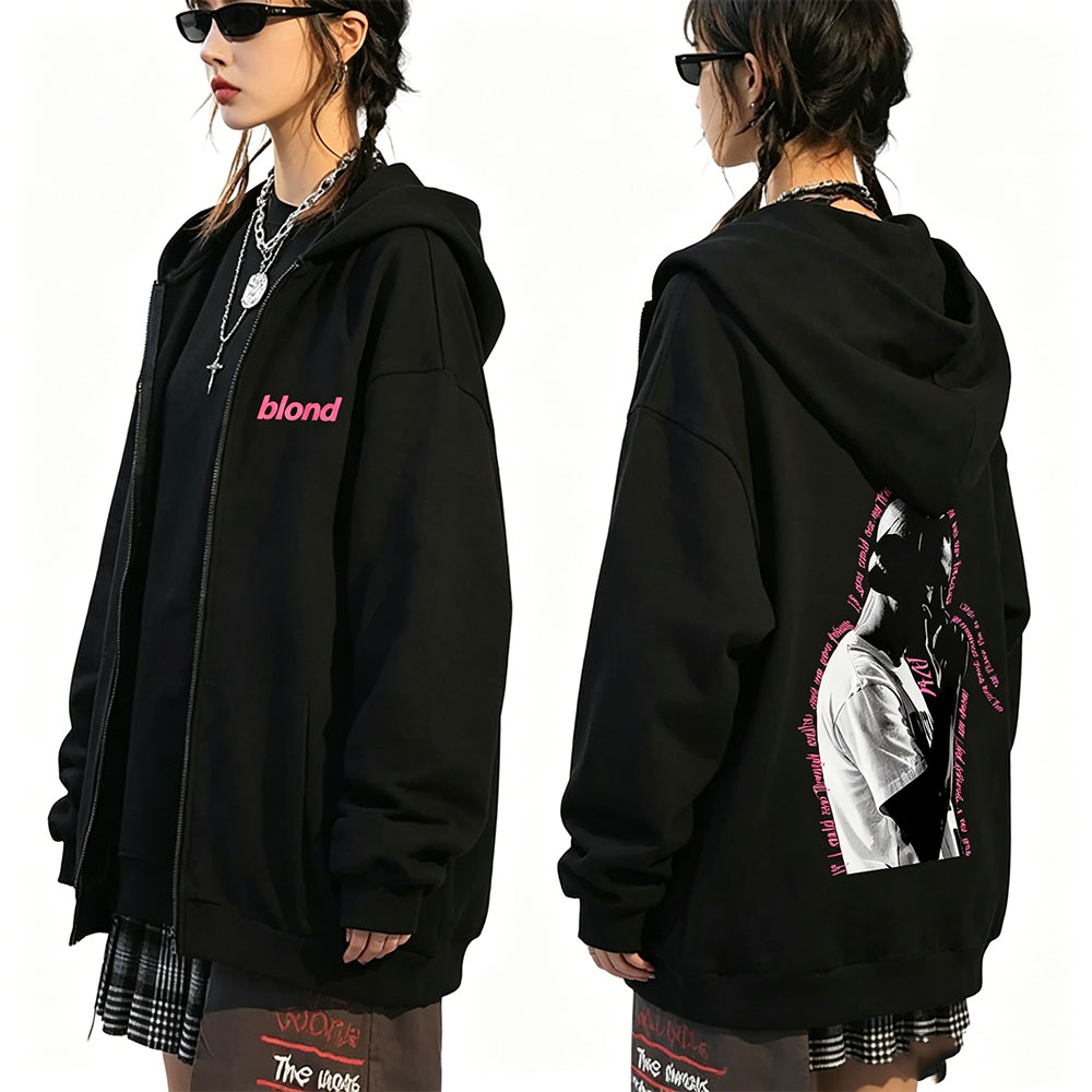 Vintage Fashion Pop Up - Rapper Frank Fashion Übergroße Reißverschluss-Hoodies Ocean