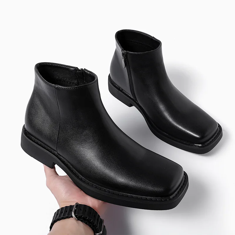 Vintage Fashion Style Men - Schwarz Neue Mode Männer Casual Leder