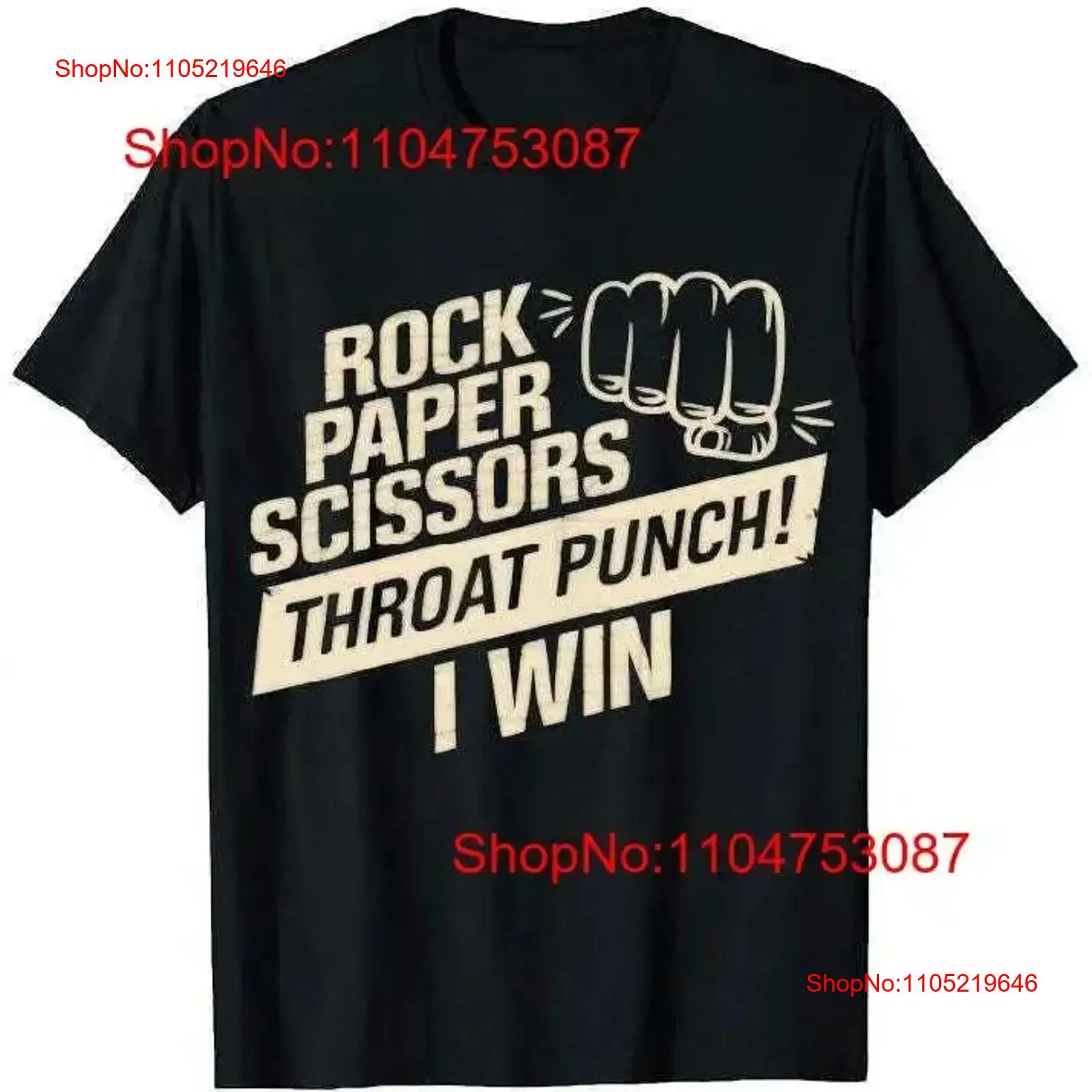 Quirky Vintage Fashion - Rock Paper Scissors Throat Punch T-Shirt