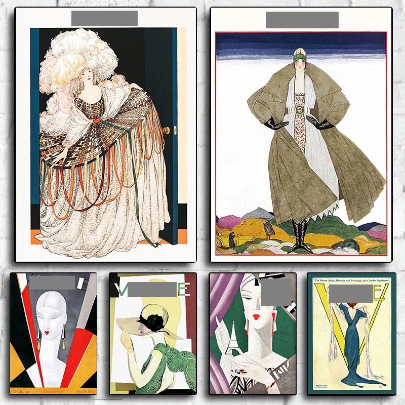 Vintage Fashion Magazine Covers - Klassiker altes Modemagazin Cover Poster Vintage