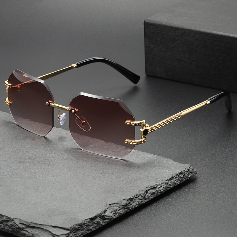Vintage Fashion Wear - Unisex Kleine Rechteckige Randlose Vintage-Sonnenbrille 2026