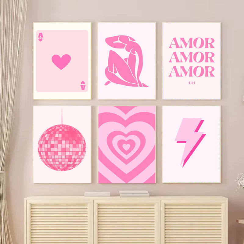 Vintage Fashion Prints For Wall - 1 Stück Leinwandbild Rosa Matisse Akademie