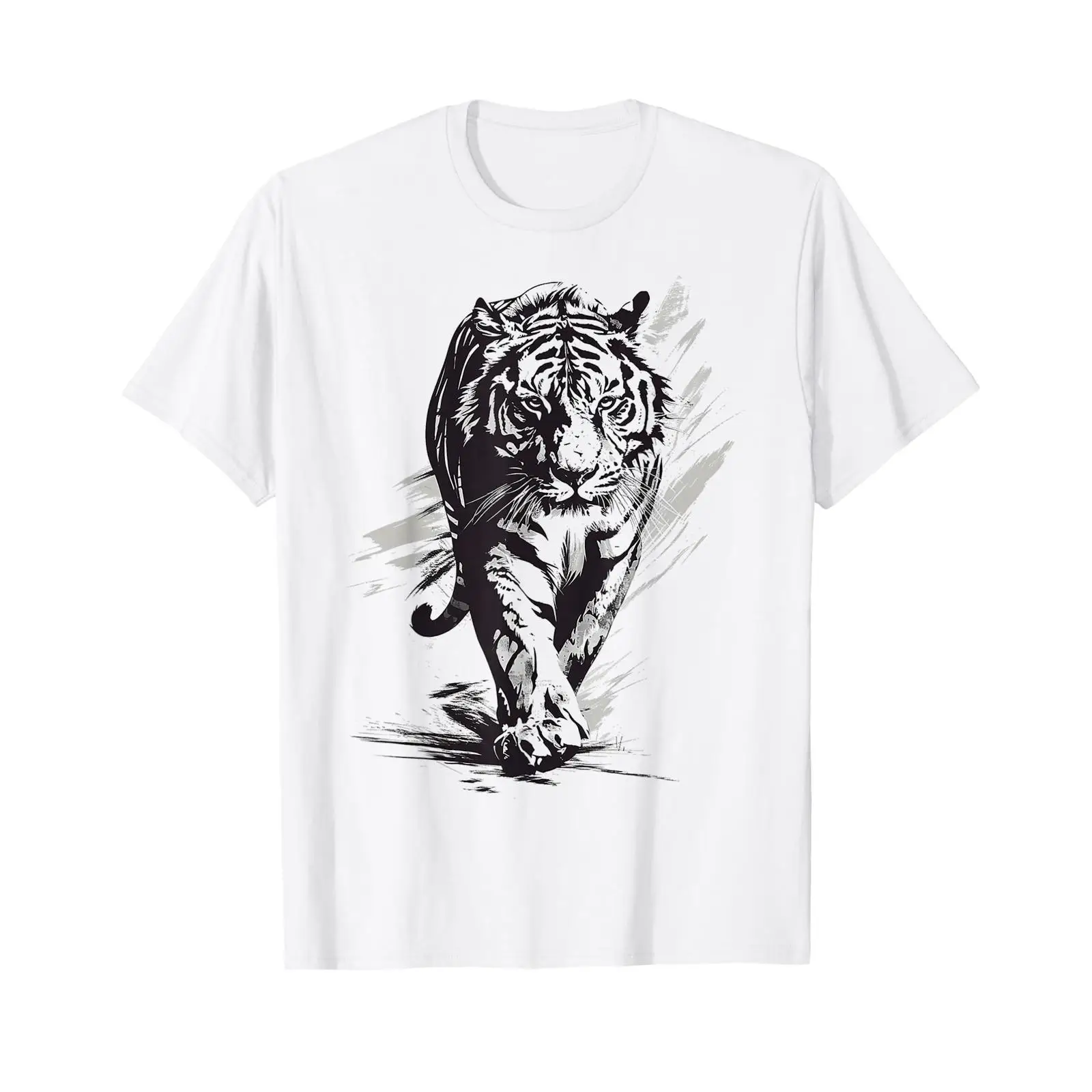 Vintage Fashion Drawings - Tiger-Gemälde, Kunst, Tier, abstrakte Zeichnung, Grafik,