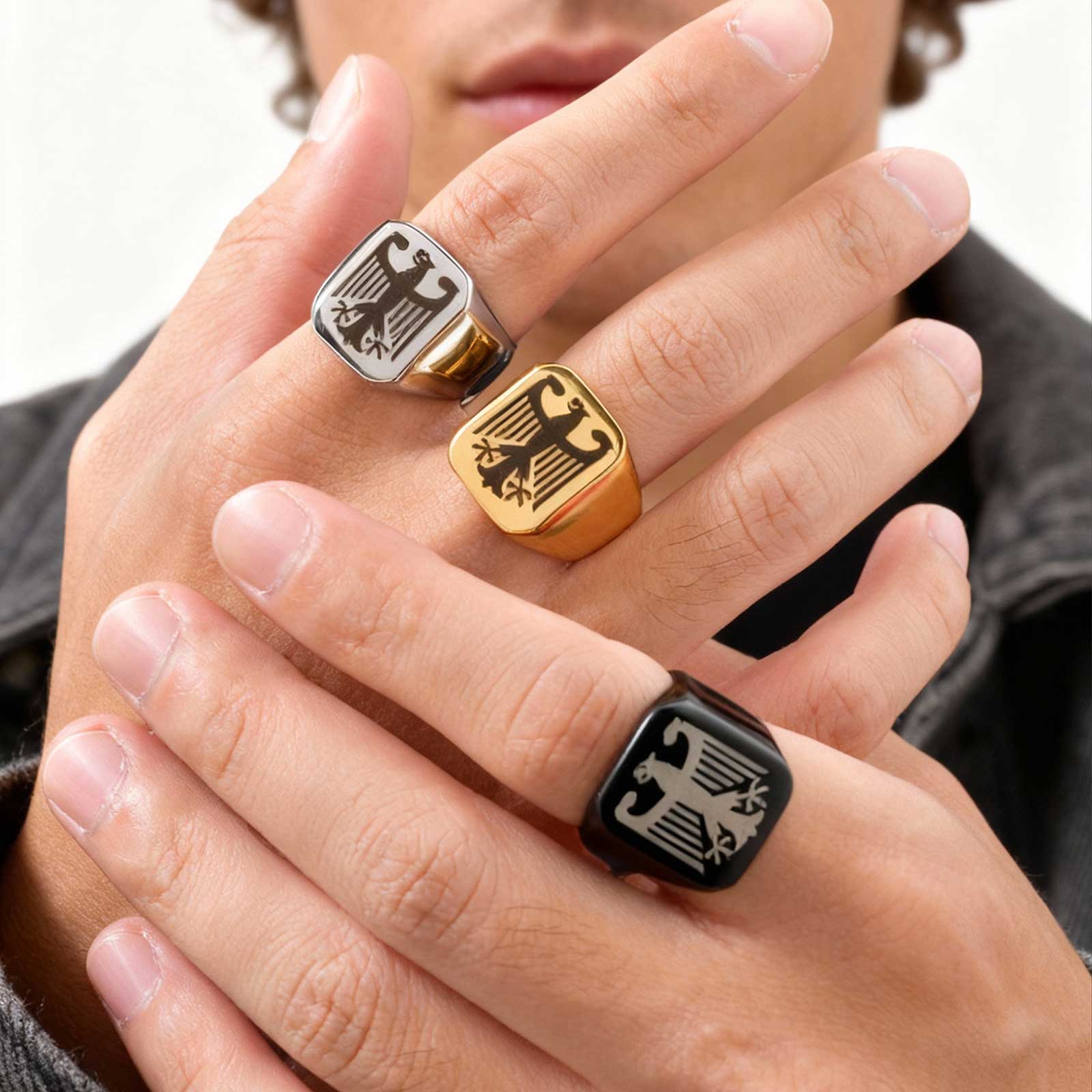 Vintage Fashion Rings For Women - Maßgefertigter Fliegender Adler-Ring, Cooler Punk-Herrenring mit