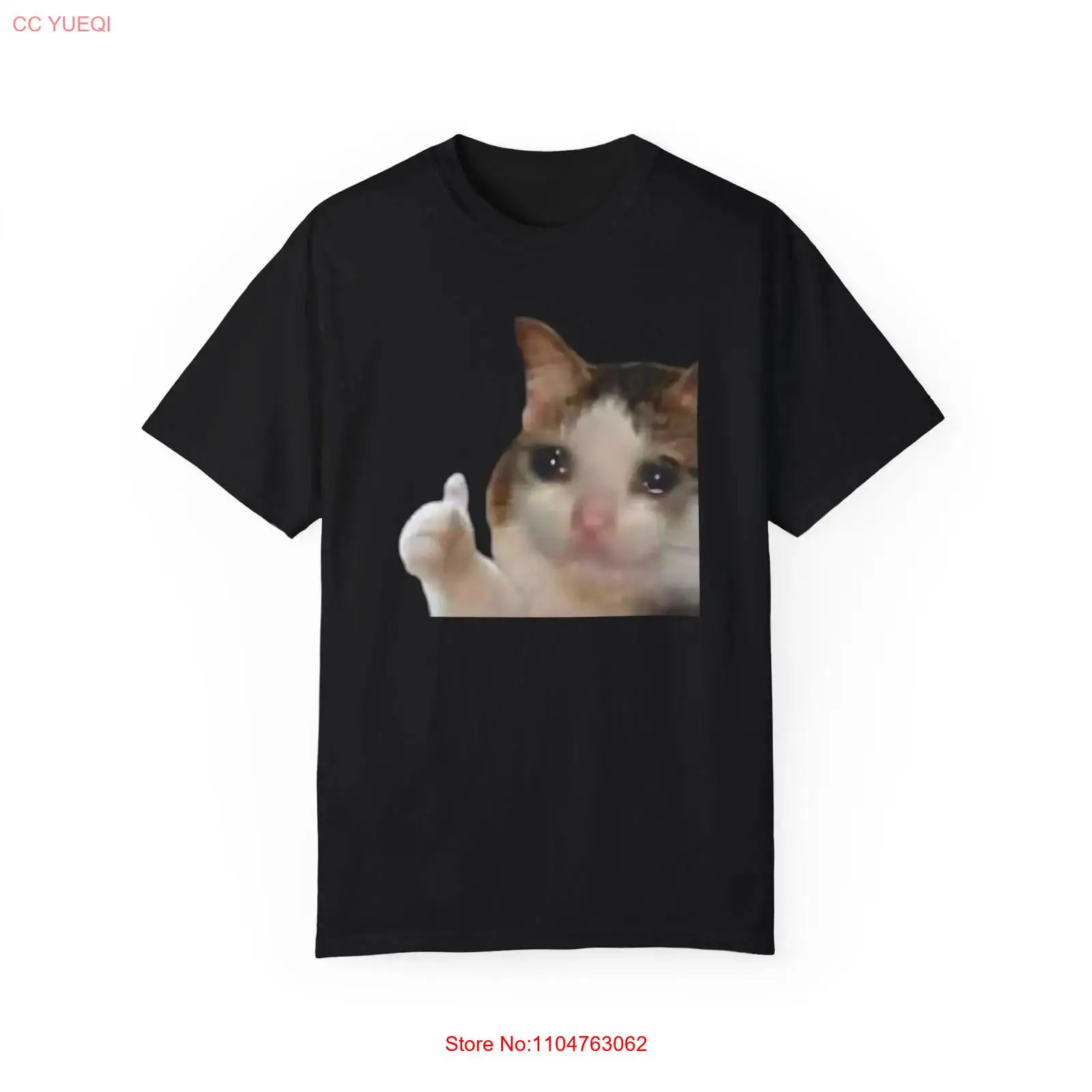 Quirky Vintage Fashion - T-Shirt mit Katzen-Meme „Daumen hoch“, lustiger,