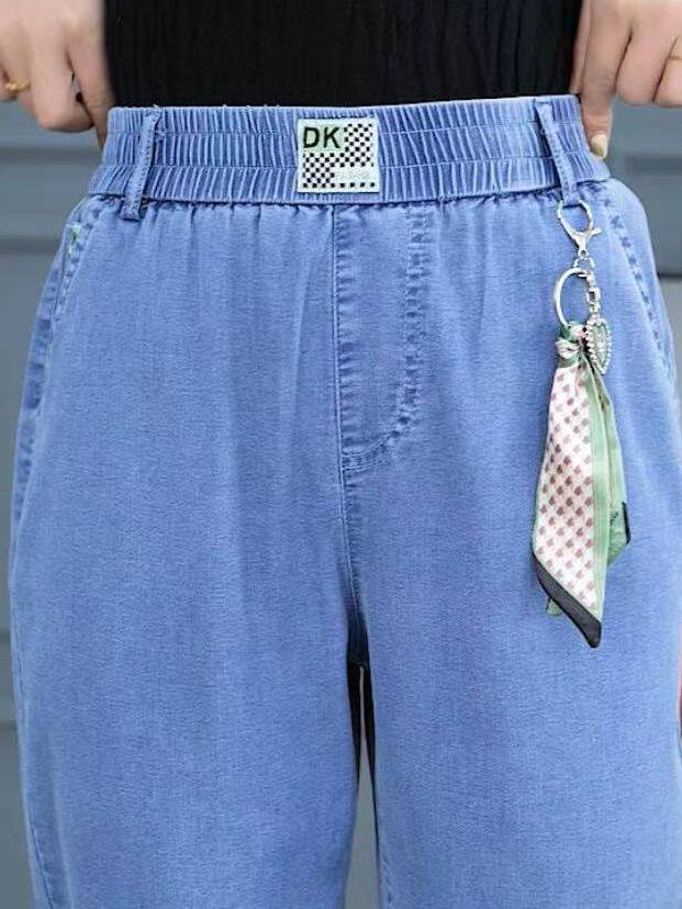 Mom Jean High Rise - High-Waist Straight Leg Ice Silk Jeans
