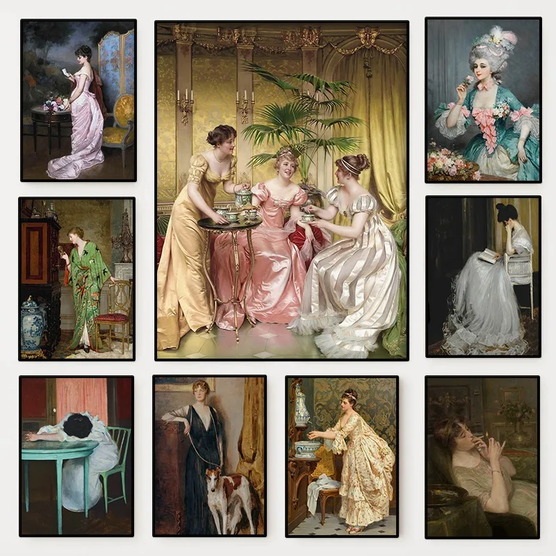 Vintage Fashion Prints For Wall - Die Renaissance Frauen Porträt Poster Vintage