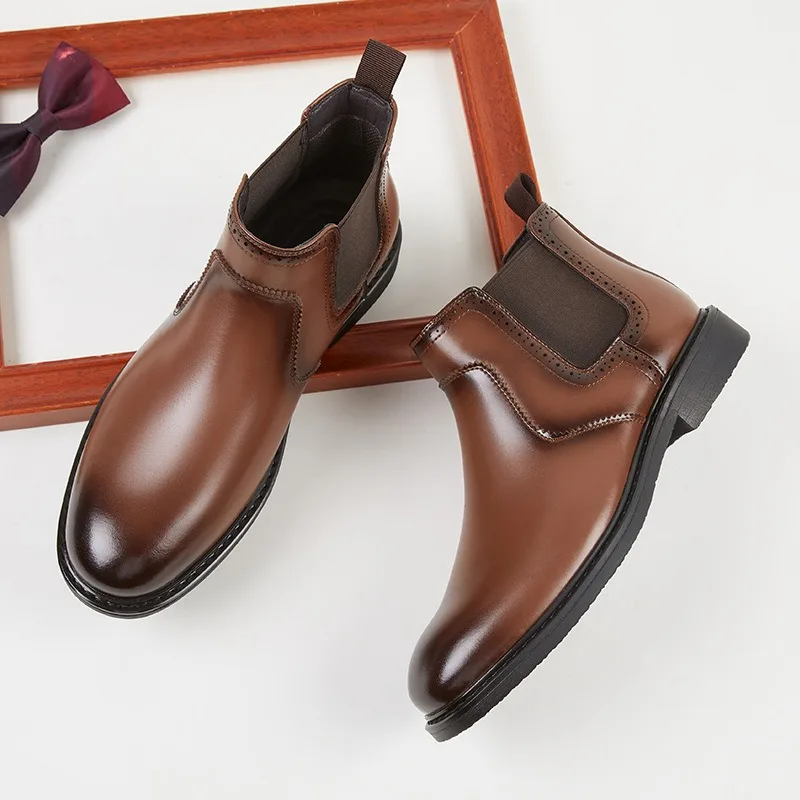 Vintage Fashion Style Men - Vintage Herren-Oxford-Stiefel aus Leder, luxuriös, handgefertigt,
