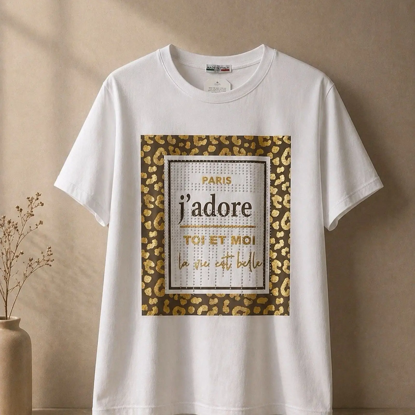 Vintage Fashion Bloggers - Damen T-Shirt Weiß Leo quot J'adore
