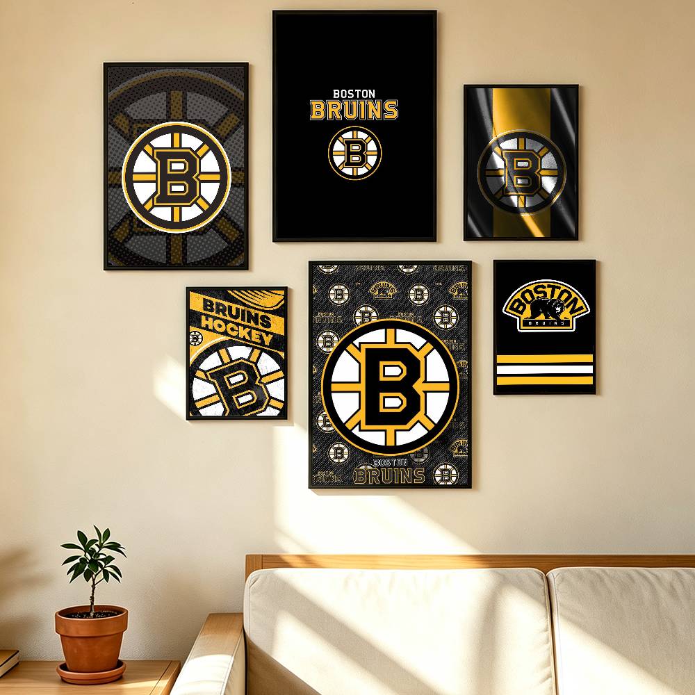 Vintage Fashion Prints For Wall - Cooles Mode-Boston-Bruins-Poster, wasserdichter Wandaufkleber für Bar,