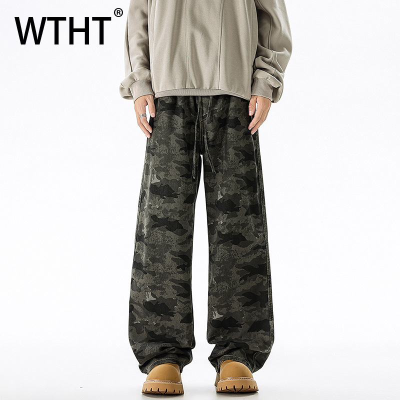 Vintage Fashion Drawings - WTHT Vintage Herren Camouflage Gerade Zeichnung