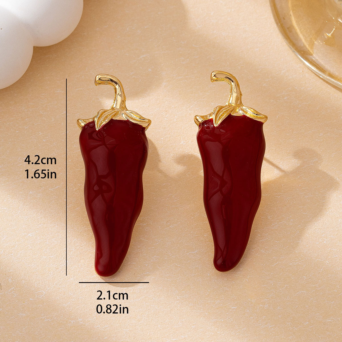 Quirky Vintage Fashion - Schrullige Chili-Ohrstecker für Damen, Retro-Farb-Statement-Ohrring, vielseitig,