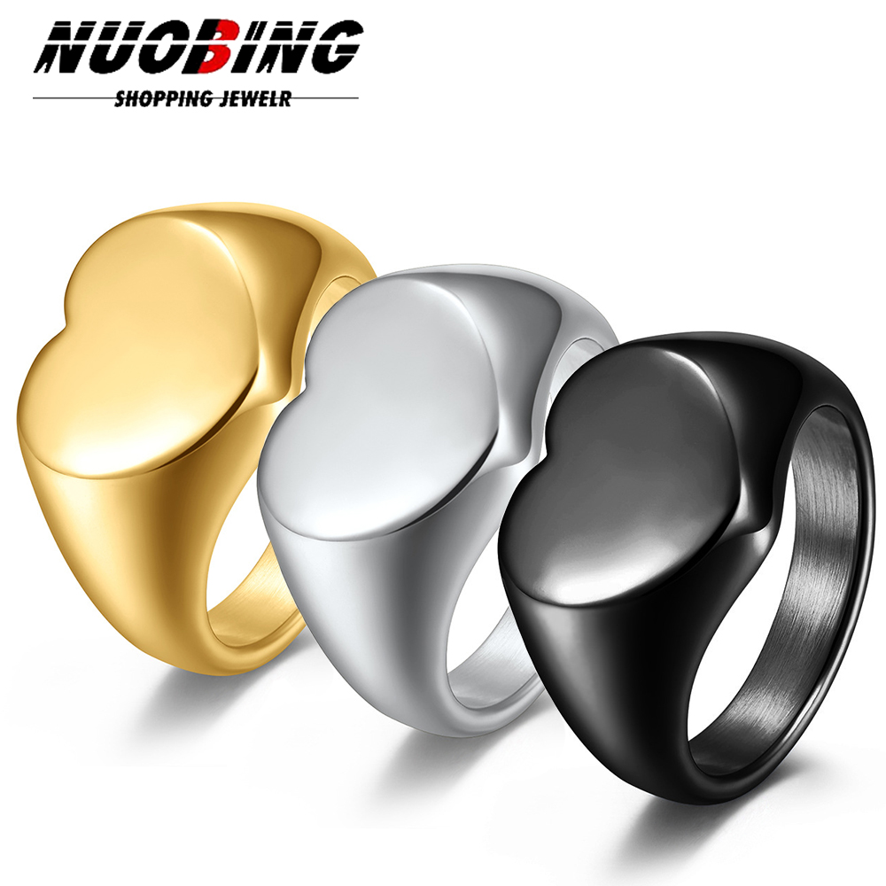 Vintage Fashion Rings For Women - Maßgeschneiderter Damen-Siegelring, niedliches Herz, runde Ringe