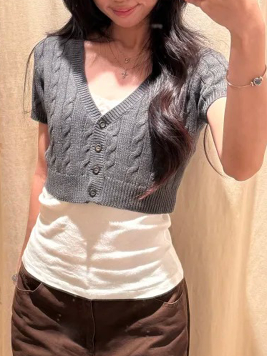 Vintage Vier-Knopf-Strick-Crop – Crop Cardigan Vintage Bewertung und Preis