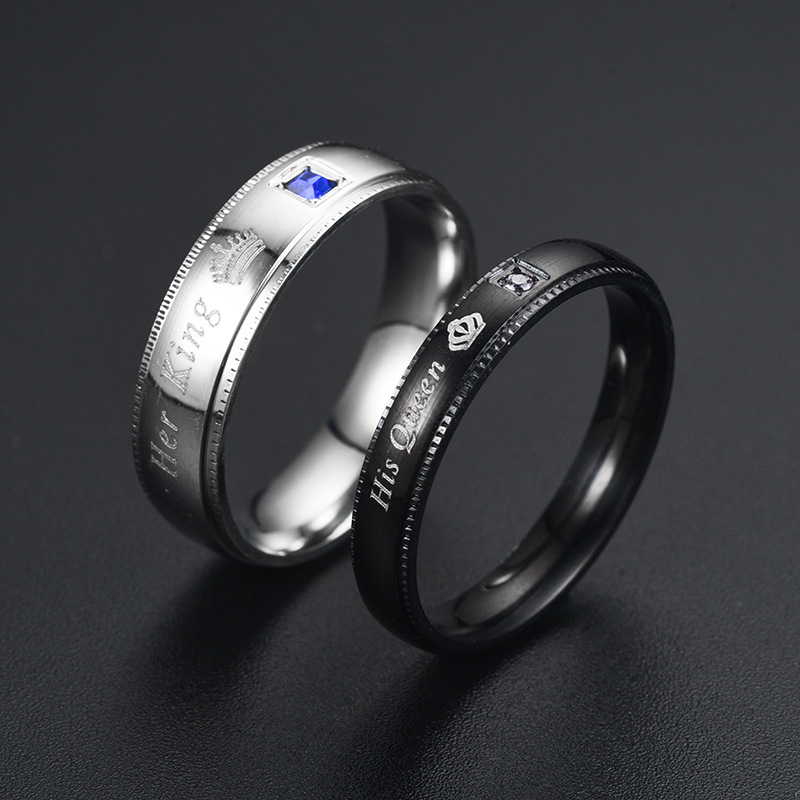 Schlichter Paar-Titanstahlring – Vintage Fashion Rings For Women Bewertung und Preis