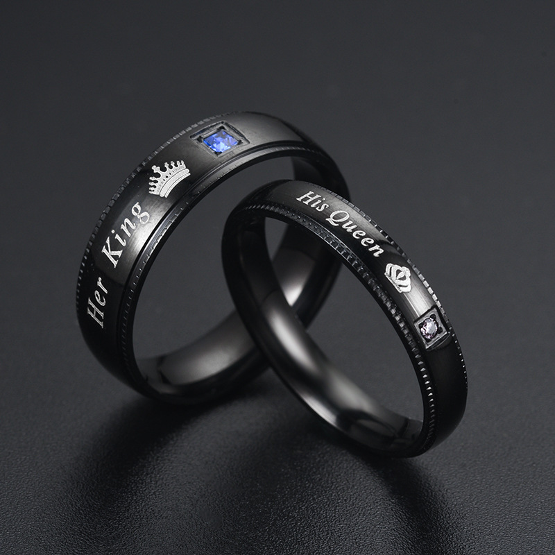 Schlichter Paar-Titanstahlring – Vintage Fashion Rings For Women Bewertung und Preis