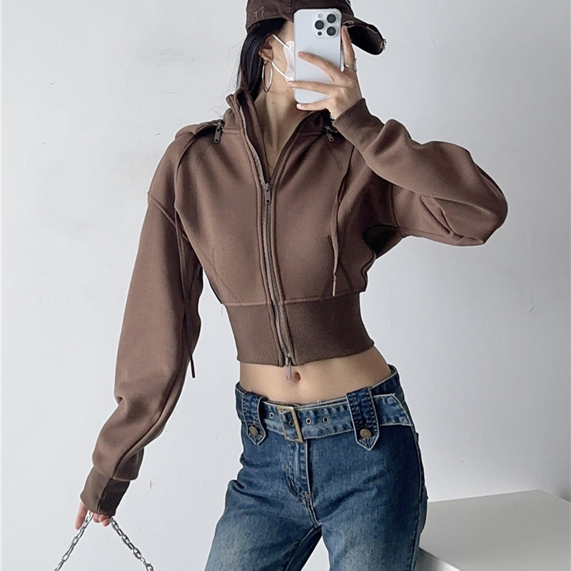 Damen Crop Hoodie Sweatshirts  – Vintage Fashion Drawings Bewertung und Preis