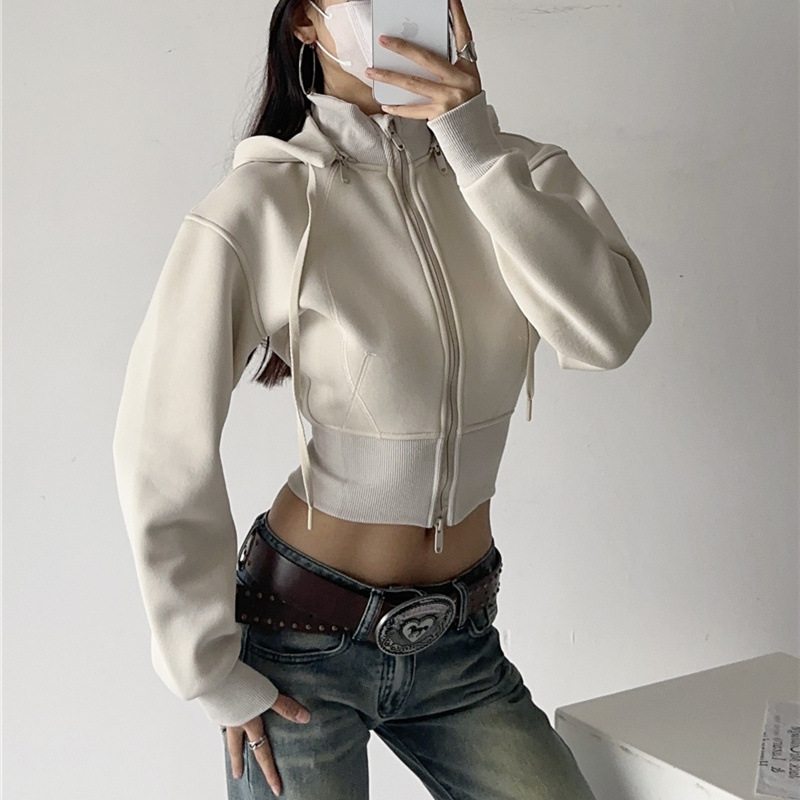 Damen Crop Hoodie Sweatshirts  – Vintage Fashion Drawings Bewertung und Preis