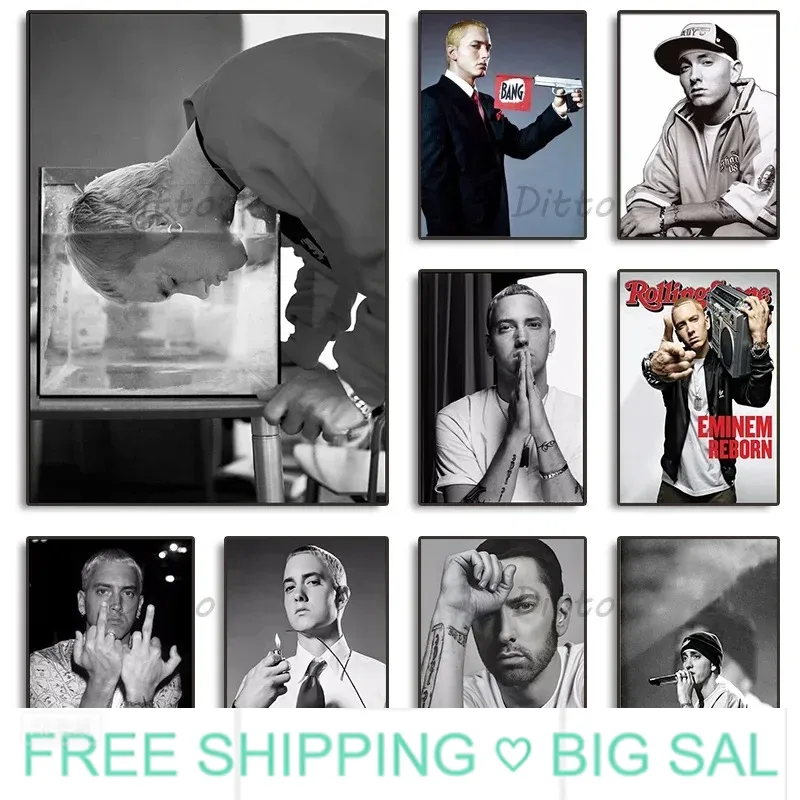 Hip-Hop-Rapper Sänger Eminem V – Vintage Fashion Prints For Wall Bewertung und Preis