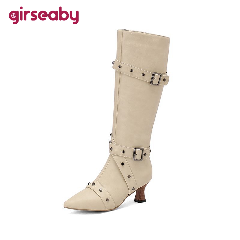 Girseaby Damen knielange Stief – Vintage Fashion Style Bewertung und Preis