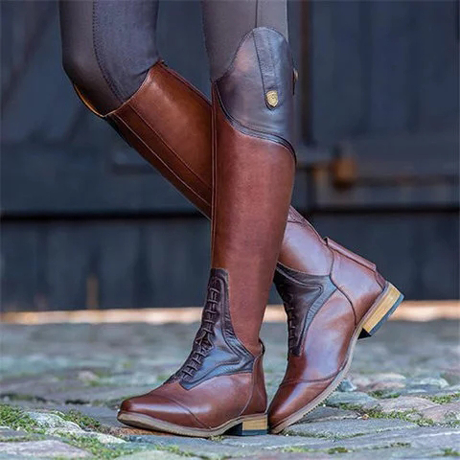 Kniehohe Stiefel, Freizeitstie – Vintage Fashion Style Bewertung und Preis
