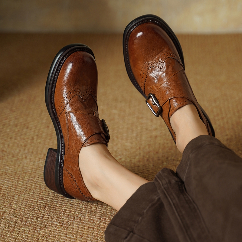 2027 Neue Schnallen-Brogue-Sch – Vintage Fashion Style Bewertung und Preis