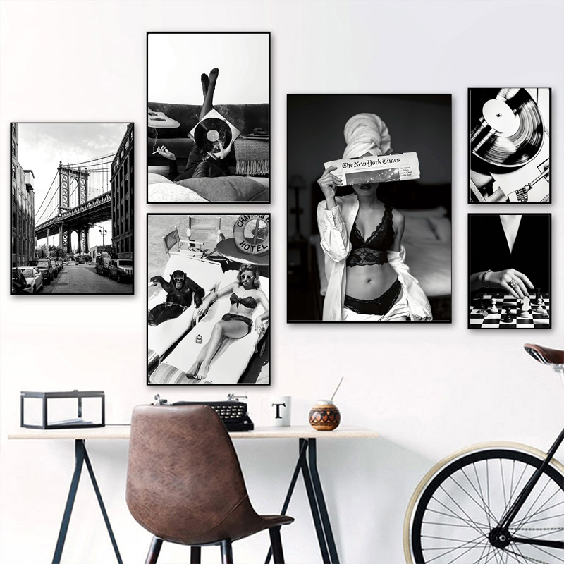 Schwarz und Weiß Vintage Wand  – Vintage Fashion Prints For Wall Bewertung und Preis