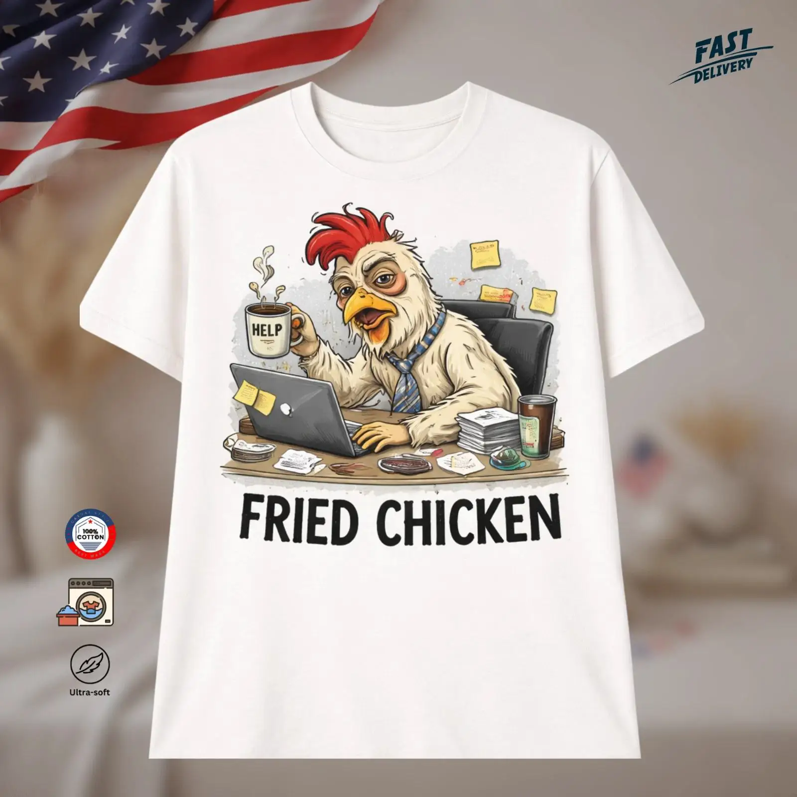 Tired Fried Chicken Office Job – Vintage Fashion Jobs Bewertung und Preis