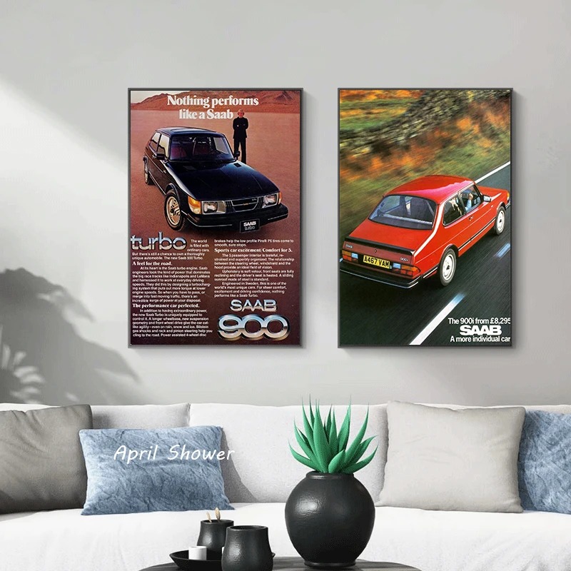 Klassische Vintage Saab 900 Tu – Vintage Fashion Prints For Wall Bewertung und Preis