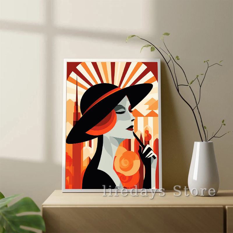 Vintage Art Deco Frauen Porträ – Vintage Fashion Prints For Wall Bewertung und Preis
