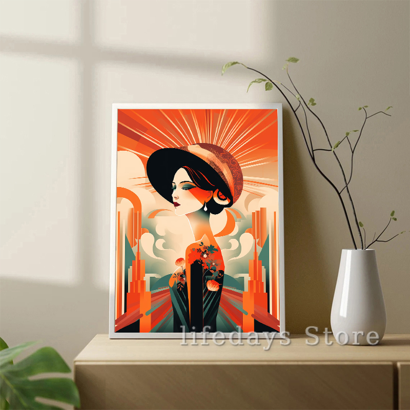 Vintage Art Deco Frauen Porträ – Vintage Fashion Prints For Wall Bewertung und Preis