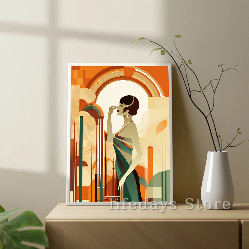 Vintage Art Deco Frauen Porträ – Vintage Fashion Prints For Wall Bewertung und Preis