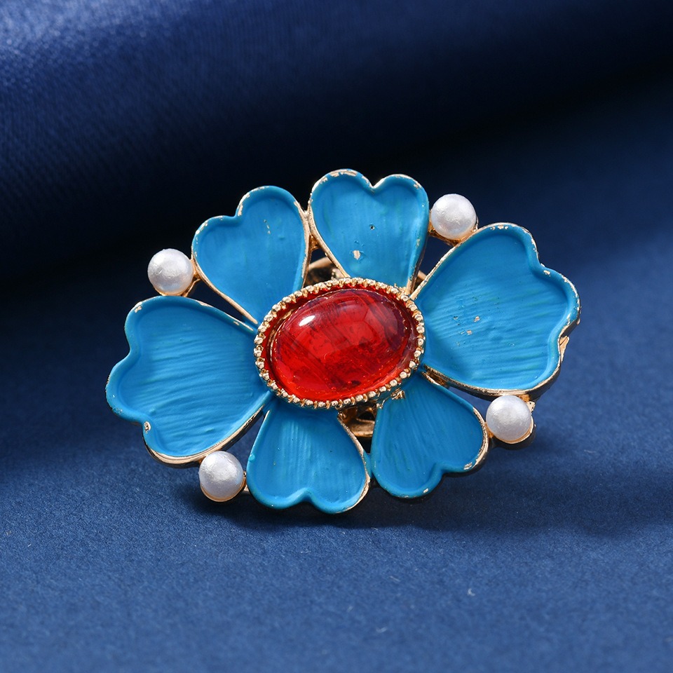 Vintage Emaille-Brosche mit Bl – Vintage Fashion Wear Bewertung und Preis