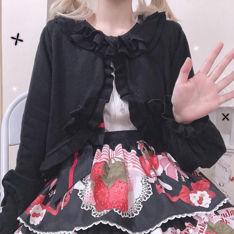 Japanische Lolita-Strickjacke  – Crop Cardigan Vintage Bewertung und Preis