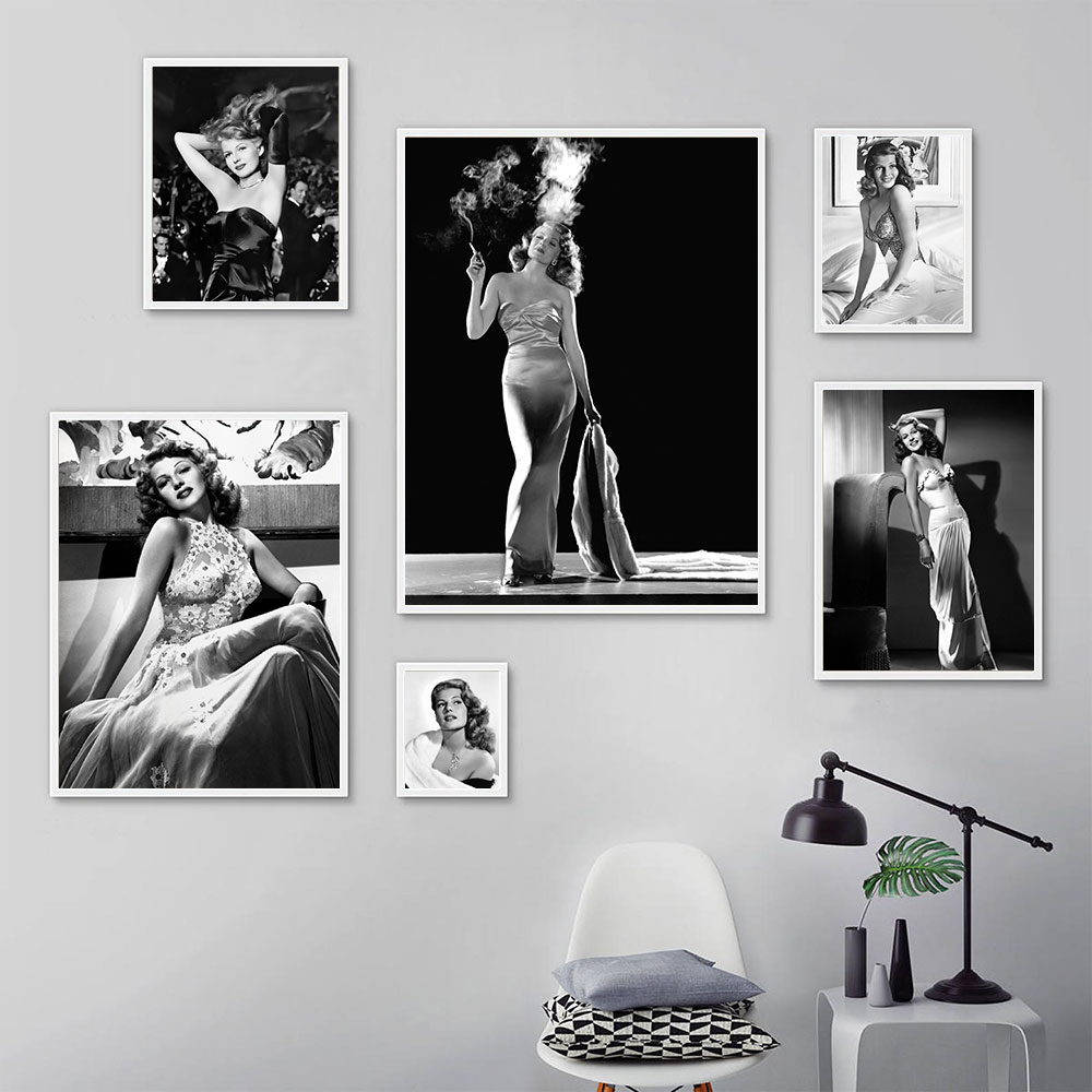 Rita Hayworth Poster, Schwarz  – Vintage Fashion Prints For Wall Bewertung und Preis
