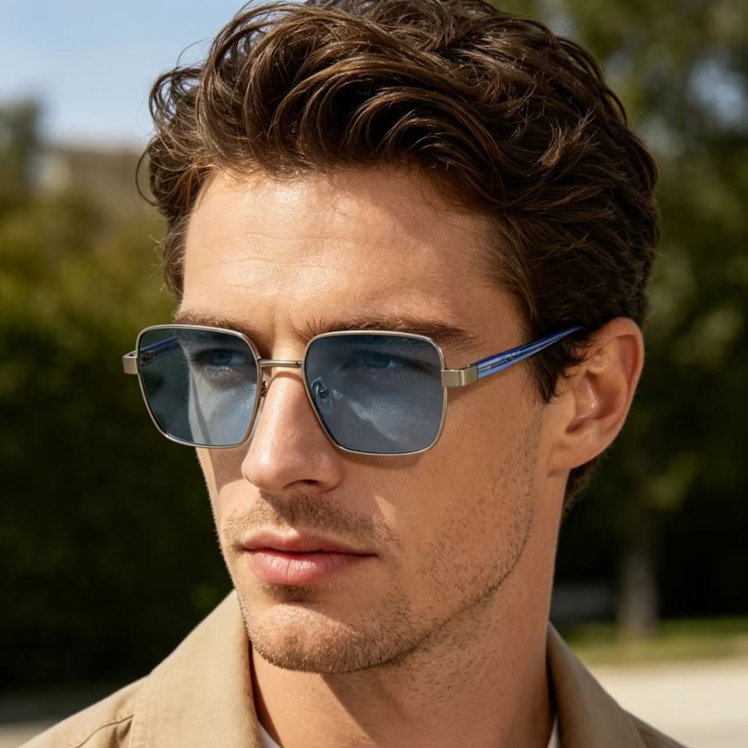 Modische quadratische Sonnenbr – Vintage Fashion Style Men Bewertung und Preis