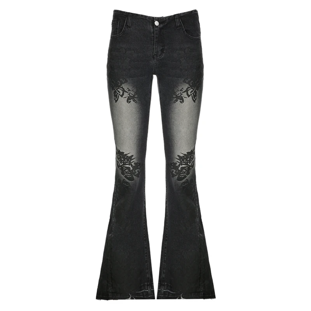 Streetwear Flare Jeans Frauen  – Mom Jean High Rise Bewertung und Preis